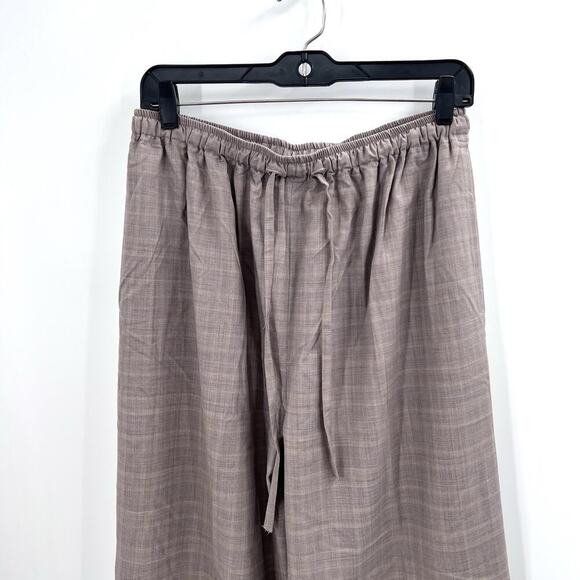 Eskandar Brown Virgin Wool & Silk Pull On Wide Leg Trouser Pants Size 2 - Picture 2 of 6